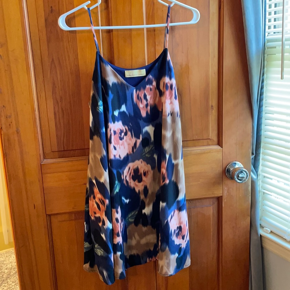 How very loved navy and blush flower dress